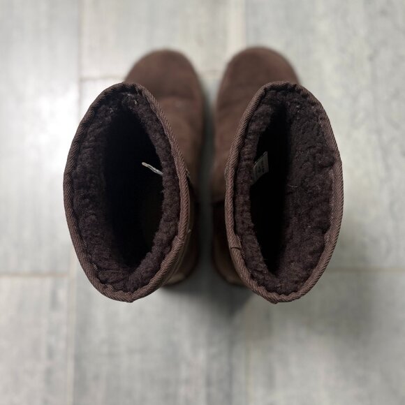 UGG Classic Short 5825 Sheepskin Lined Suede Boots Brown Women's Size 8W - Picture 5 of 9